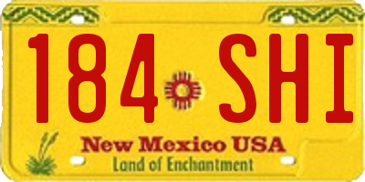 NM license plate 184SHI