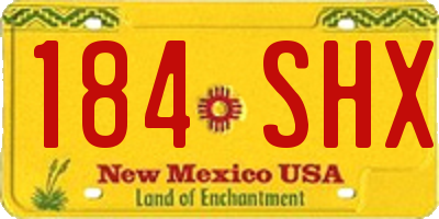 NM license plate 184SHX