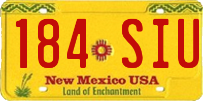 NM license plate 184SIU