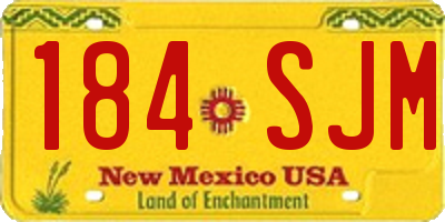 NM license plate 184SJM
