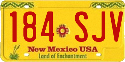 NM license plate 184SJV