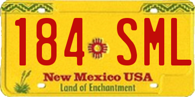 NM license plate 184SML