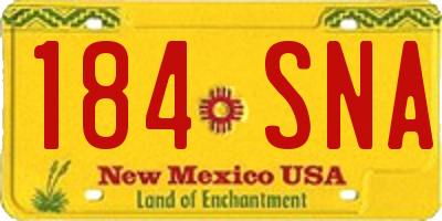 NM license plate 184SNA