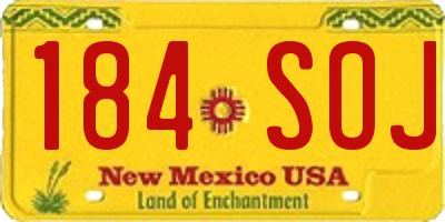 NM license plate 184SOJ