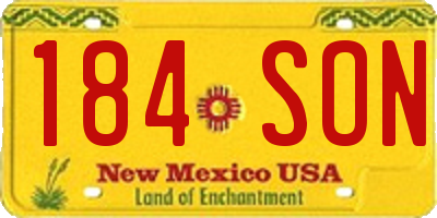NM license plate 184SON