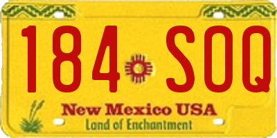 NM license plate 184SOQ