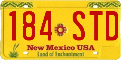 NM license plate 184STD