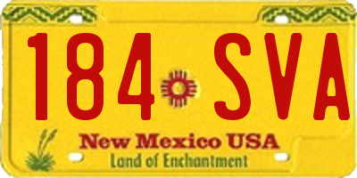 NM license plate 184SVA