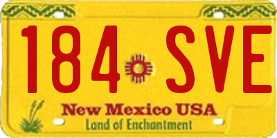 NM license plate 184SVE