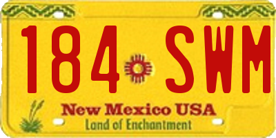 NM license plate 184SWM