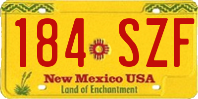NM license plate 184SZF