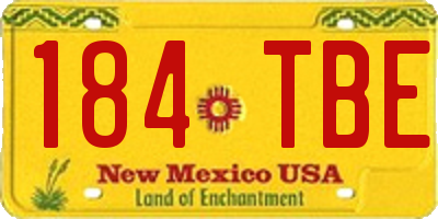 NM license plate 184TBE