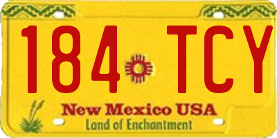 NM license plate 184TCY