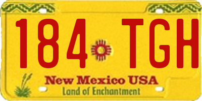 NM license plate 184TGH