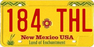 NM license plate 184THL