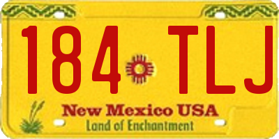 NM license plate 184TLJ