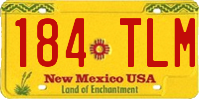 NM license plate 184TLM