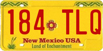 NM license plate 184TLQ
