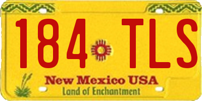 NM license plate 184TLS