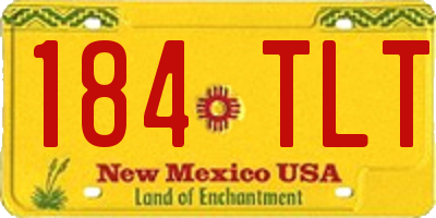 NM license plate 184TLT