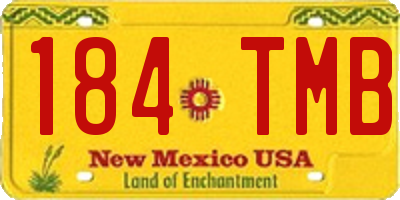 NM license plate 184TMB