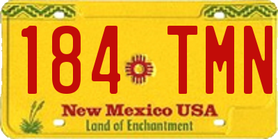 NM license plate 184TMN