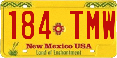 NM license plate 184TMW