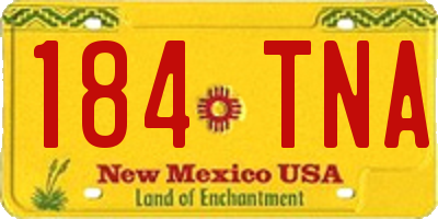 NM license plate 184TNA