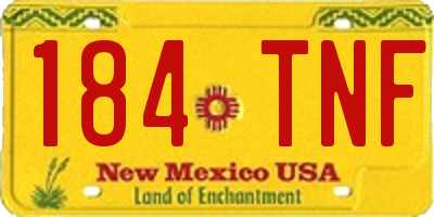 NM license plate 184TNF