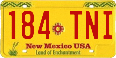 NM license plate 184TNI