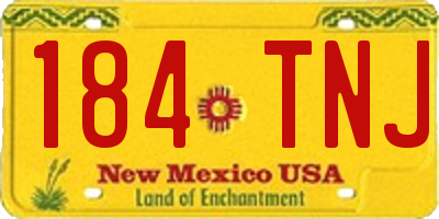 NM license plate 184TNJ