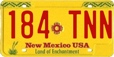 NM license plate 184TNN