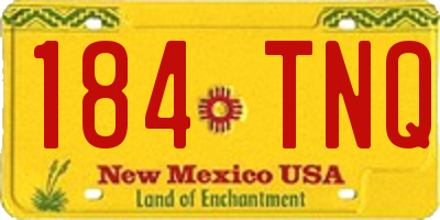 NM license plate 184TNQ