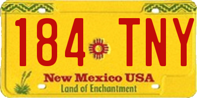NM license plate 184TNY