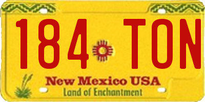 NM license plate 184TON