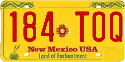 NM license plate 184TOQ