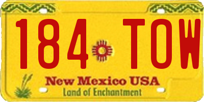 NM license plate 184TOW