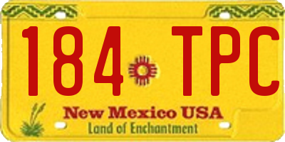 NM license plate 184TPC
