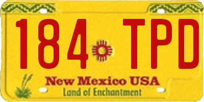 NM license plate 184TPD