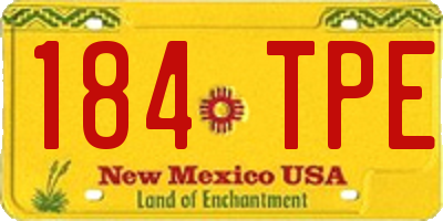 NM license plate 184TPE