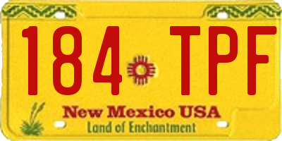 NM license plate 184TPF