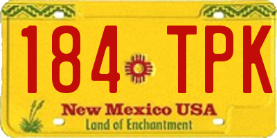 NM license plate 184TPK