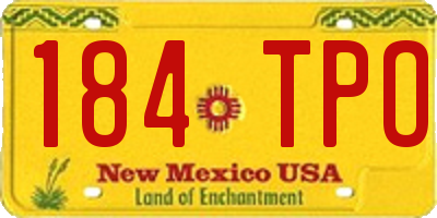 NM license plate 184TPO