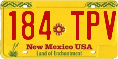NM license plate 184TPV