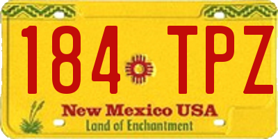 NM license plate 184TPZ