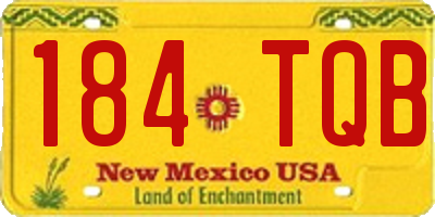 NM license plate 184TQB
