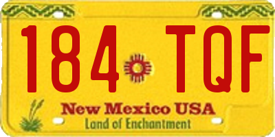NM license plate 184TQF