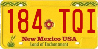 NM license plate 184TQI