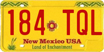 NM license plate 184TQL