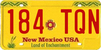 NM license plate 184TQN
